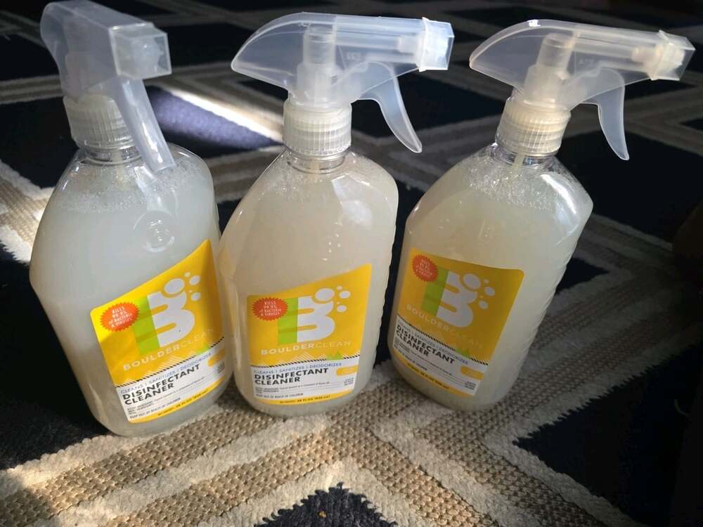 3 Pack Boulder Clean Disinfectant Cleaner Spray Fresh Lemon Plant Based 28oz New